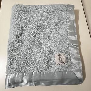 Little Giraffe Blue Sherpa Bella Velvet Luxe Baby Blanket Satin Trim Lovey USA